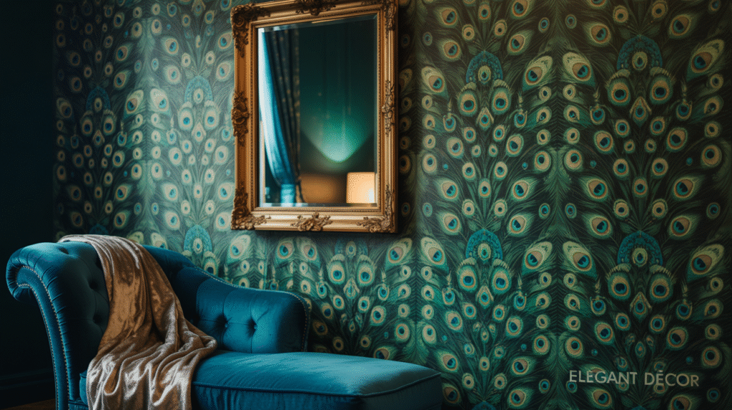 Peacock-Themed Wallpaper