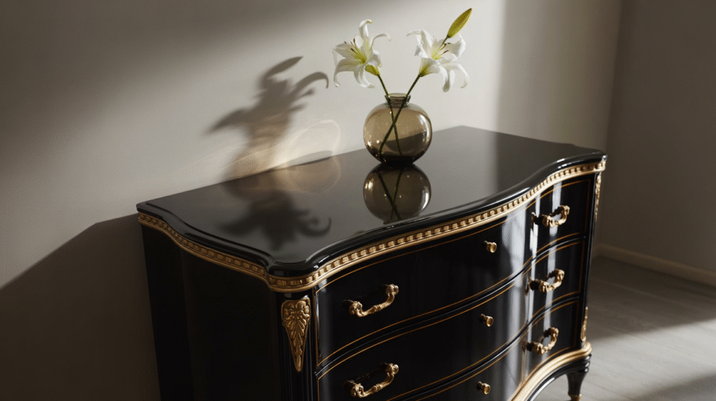 Glossy Black Drawers