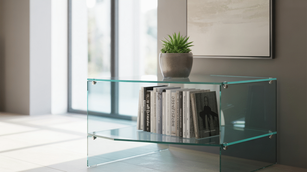 Glass Corner Bookshelf