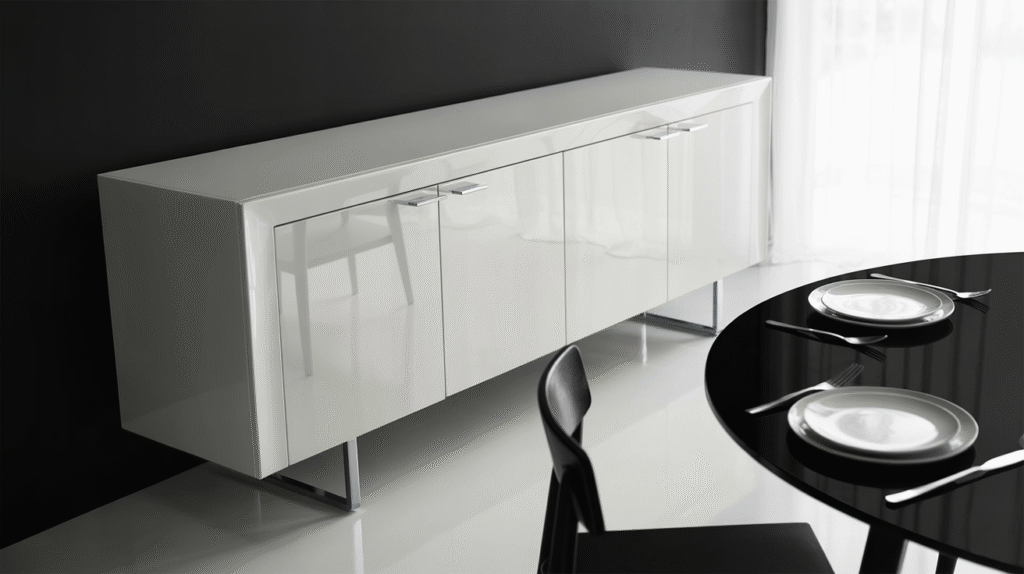Glossy White Sideboard