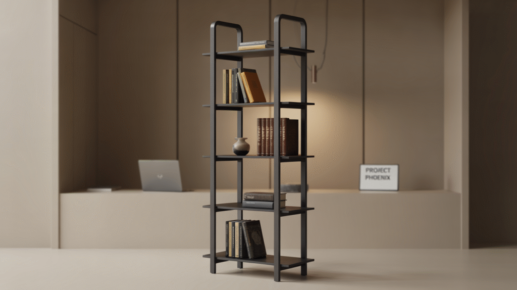 Black Metal Bookcase