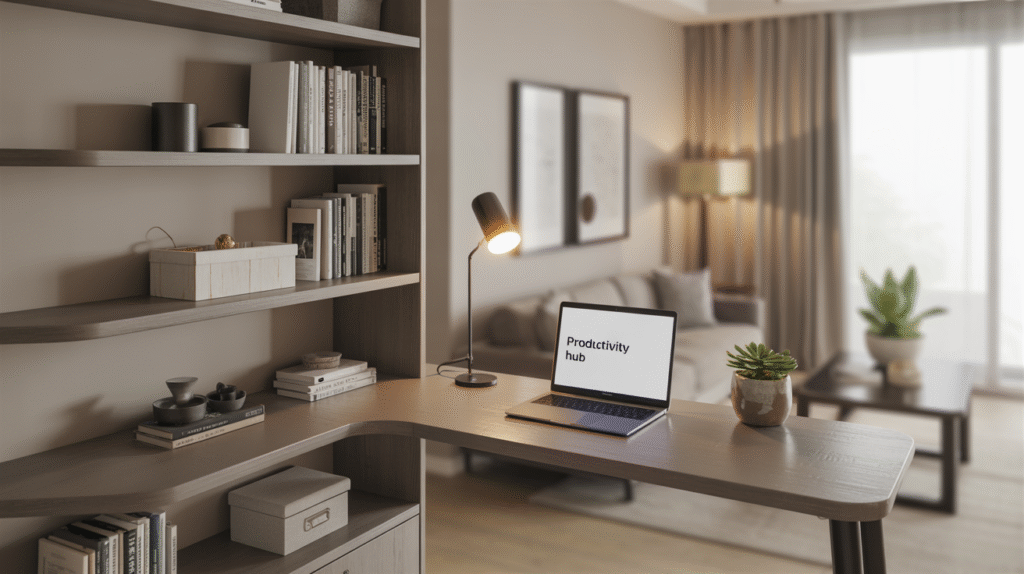 Corner Bookshelf Desk Combo