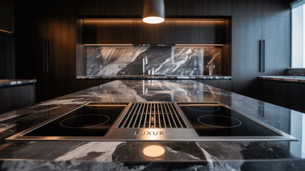 Statement Island with Dark Countertop