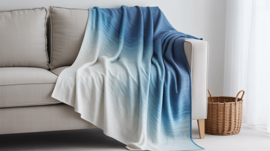 Ombre Blue Throw Blanket