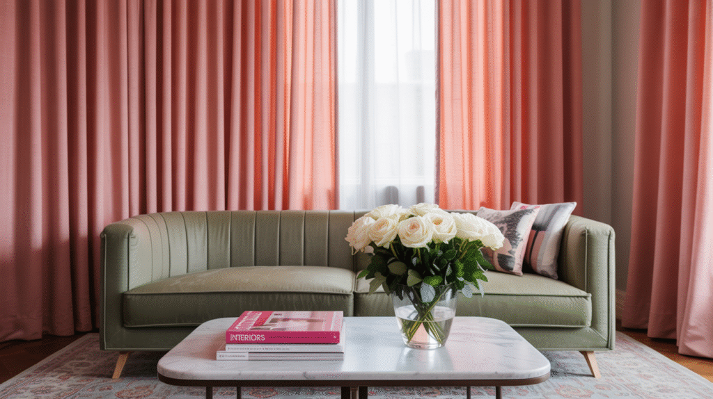 Striped Pink Curtains