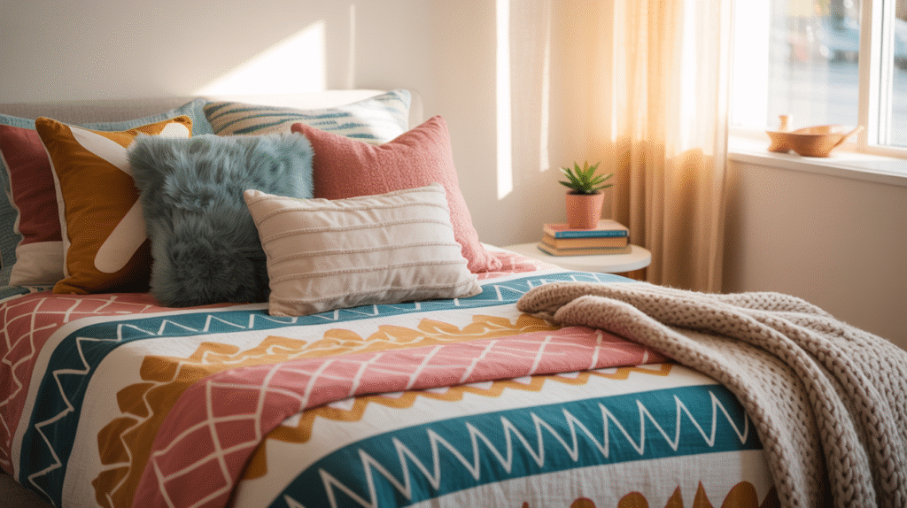 Layer Bold Pillows and Bedding