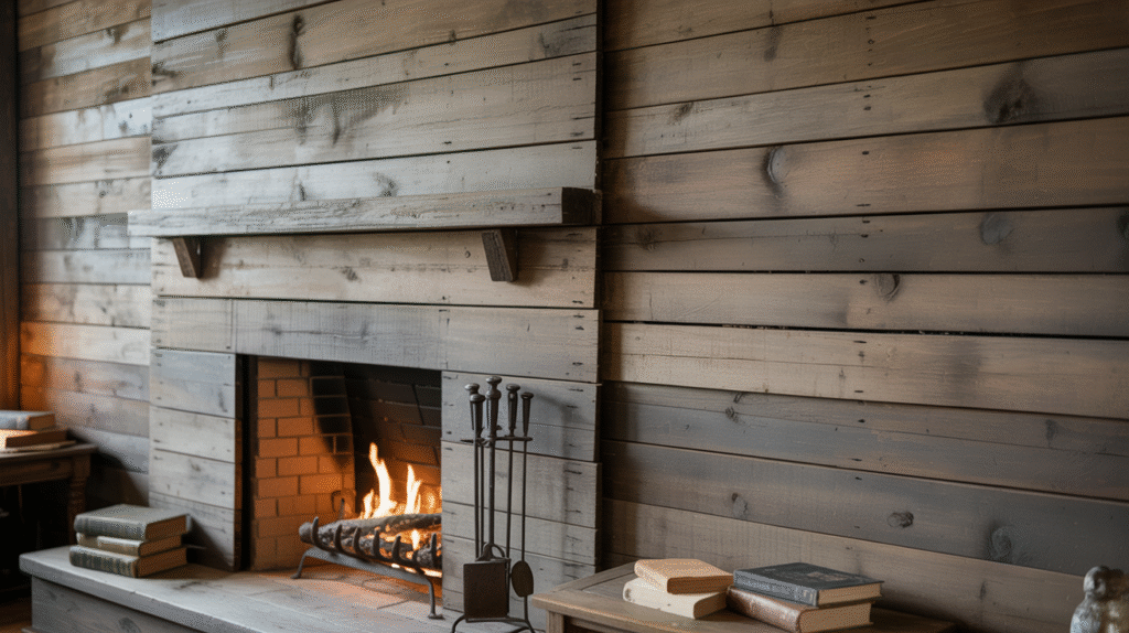 Distressed Vertical Wood Shiplap