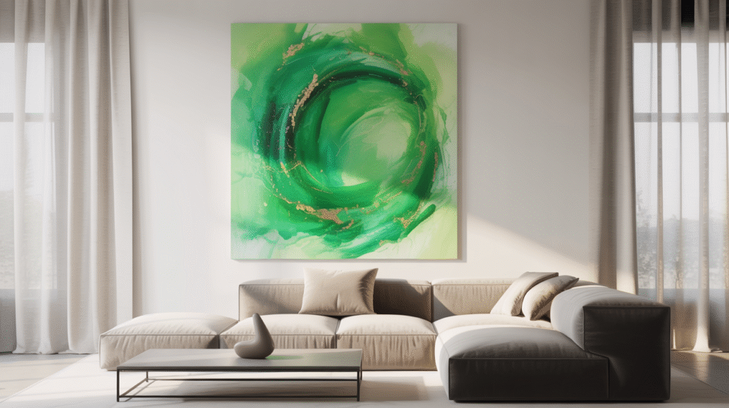 Green Abstract Paintings for Modern Art Style