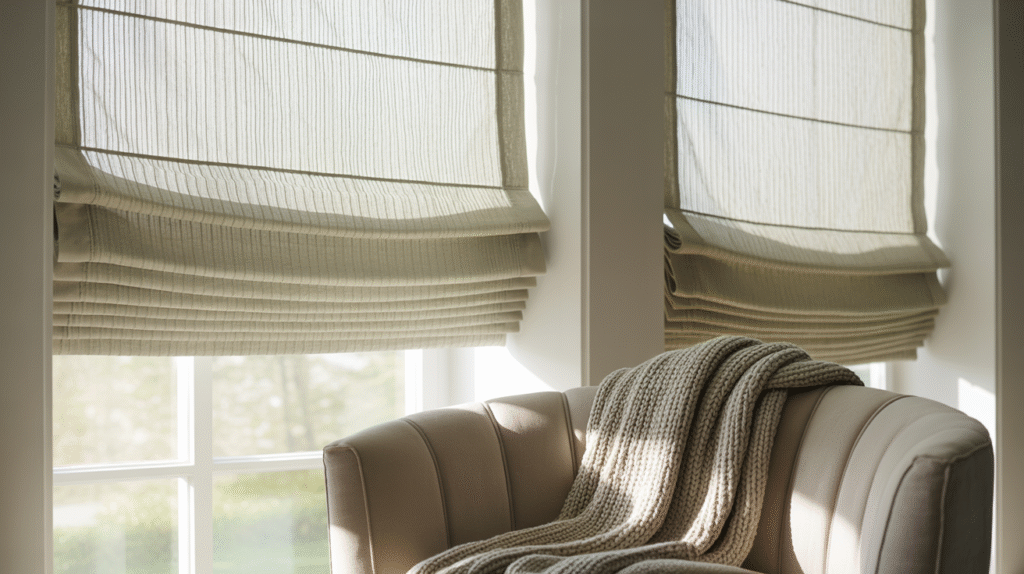 Sage Green Roman Blinds for Soft Elegance