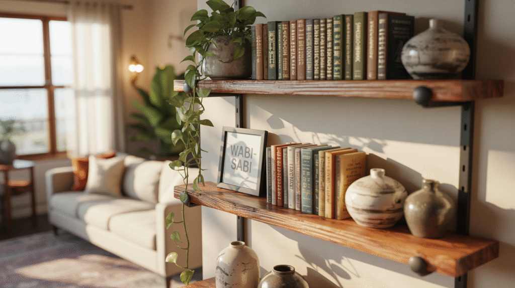 Wall-Mounted Shelves with Decor