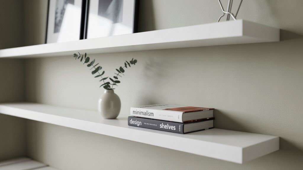 Minimalist White Floating Shelves