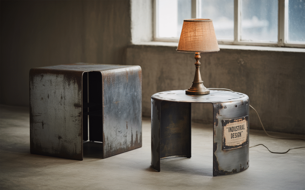 Distressed Metal Side Tables