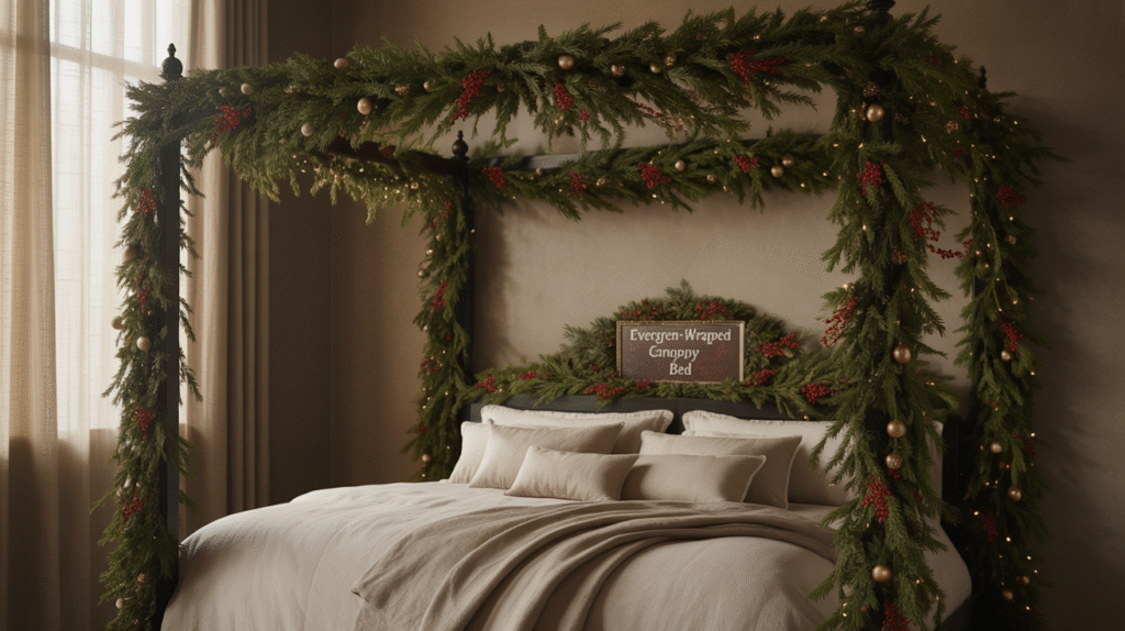  Evergreen-Wrapped Canopy Bed