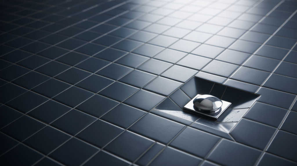 Dark Tile with Light Grout Contrast