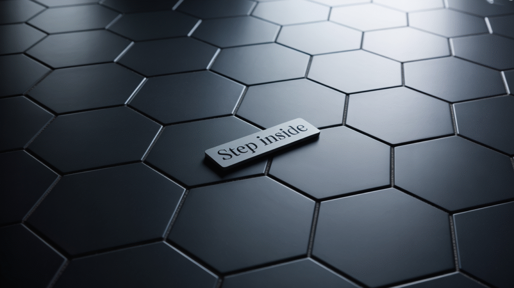 Sleek Black Hexagon Tile