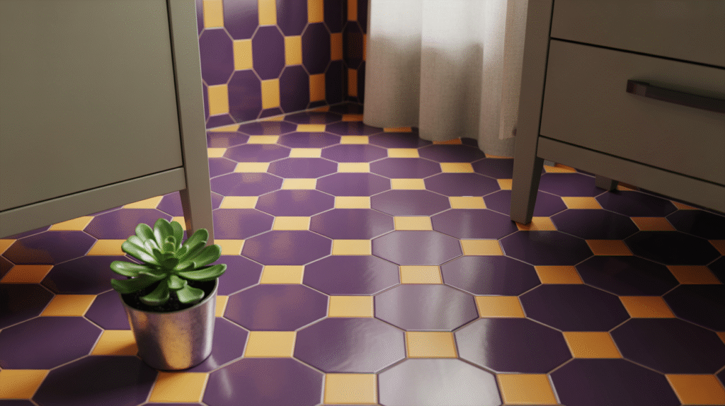 Purple & Yellow Geometric Tiles