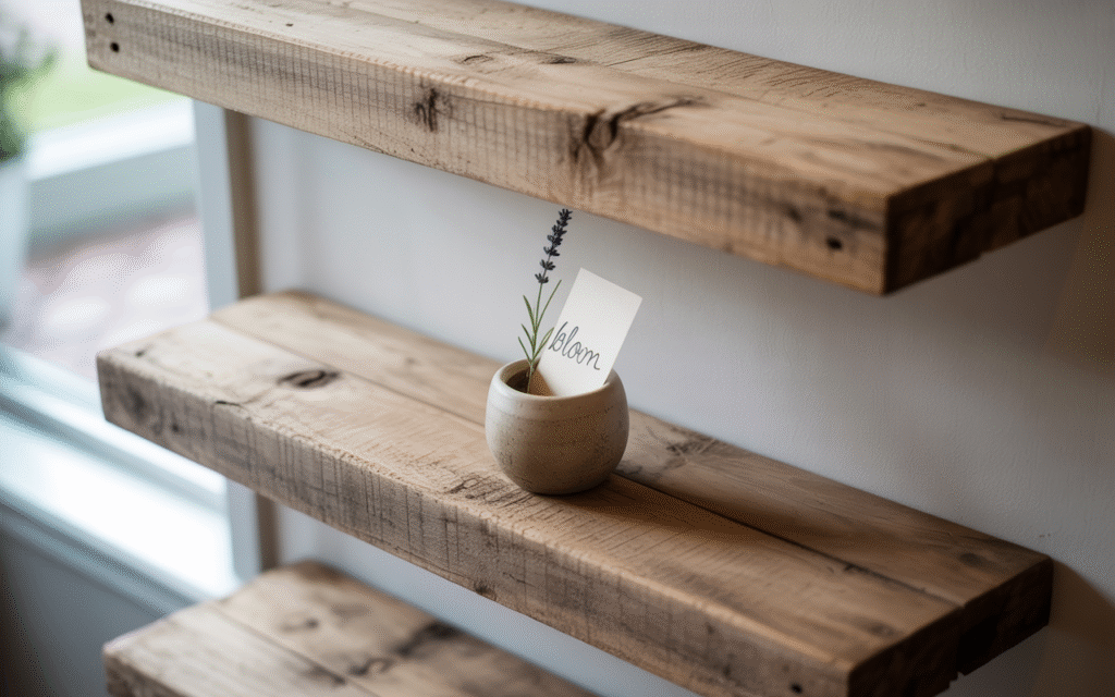 Reclaimed Wood Floating Shelves