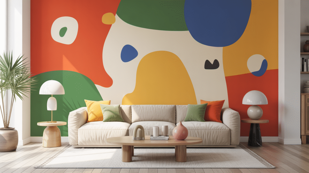 Abstract Mural with Shapes