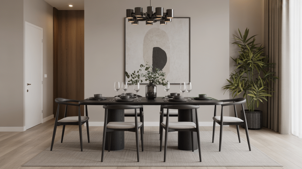 Sleek Black Dining Set