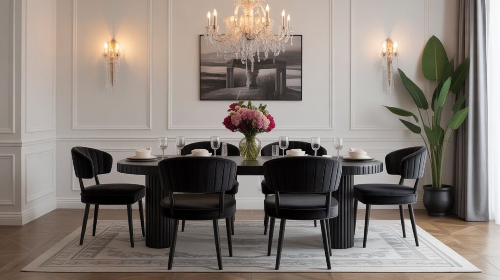Black Velvet Upholstery