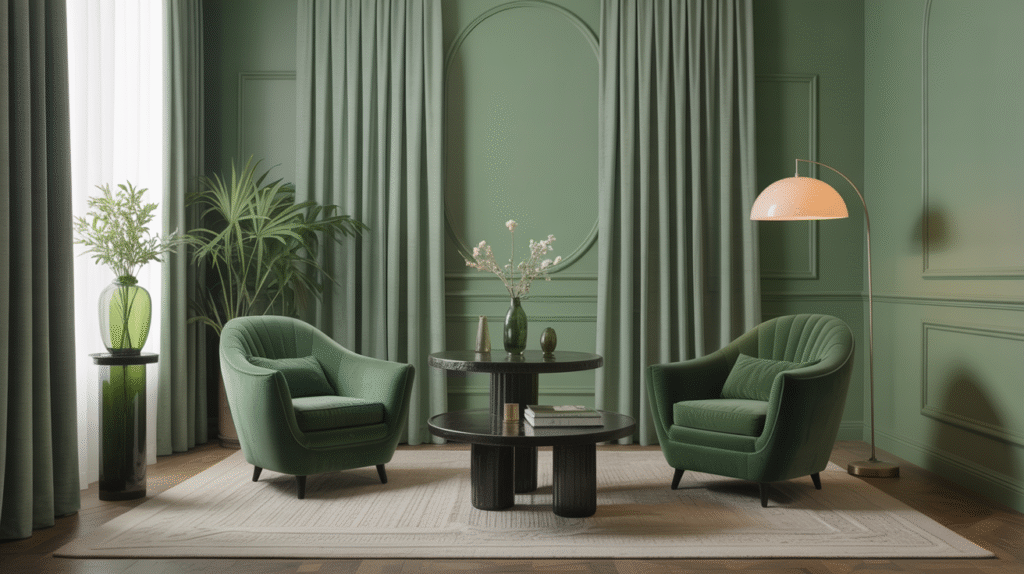Sage and Emerald Green