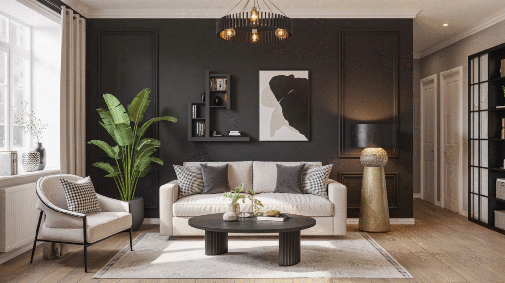 Bold Black Accent Wall
