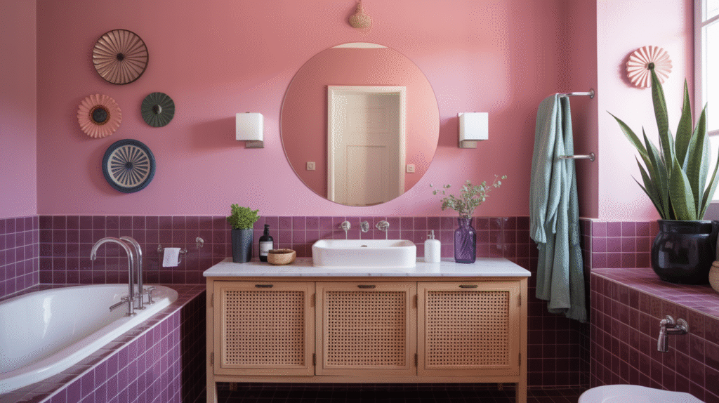 Bold Personality with Pink Walls and Purple Base