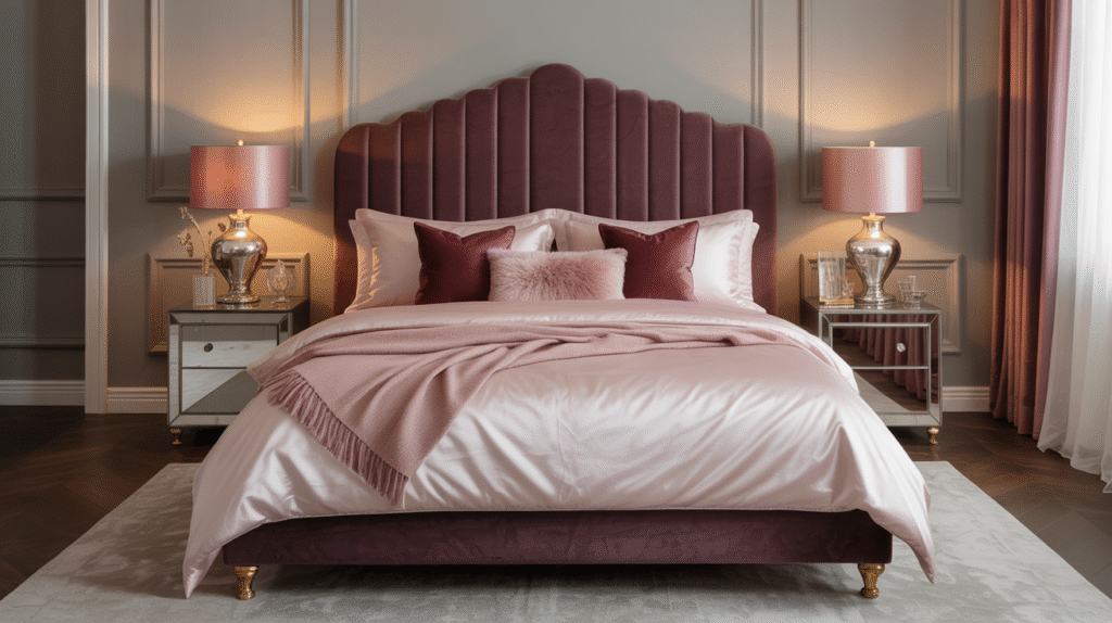 Velvet Upholstered Bed
