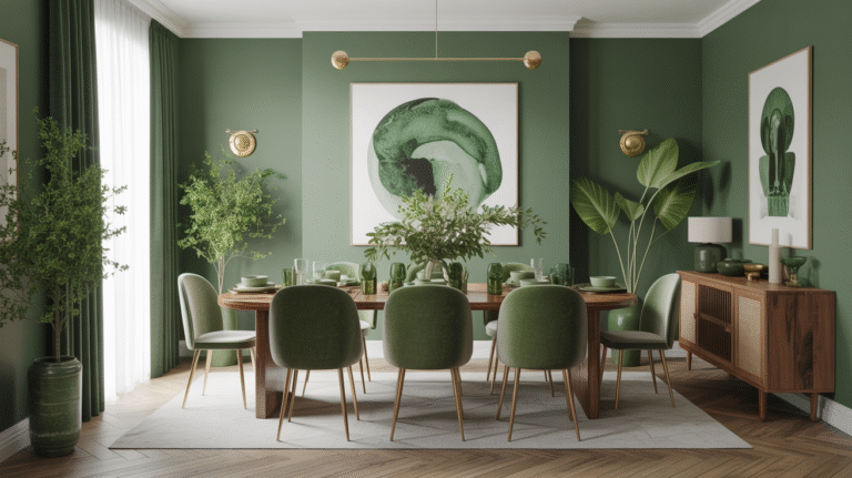 18 Green Dining Room Ideas That Blend Elegance with Freshness