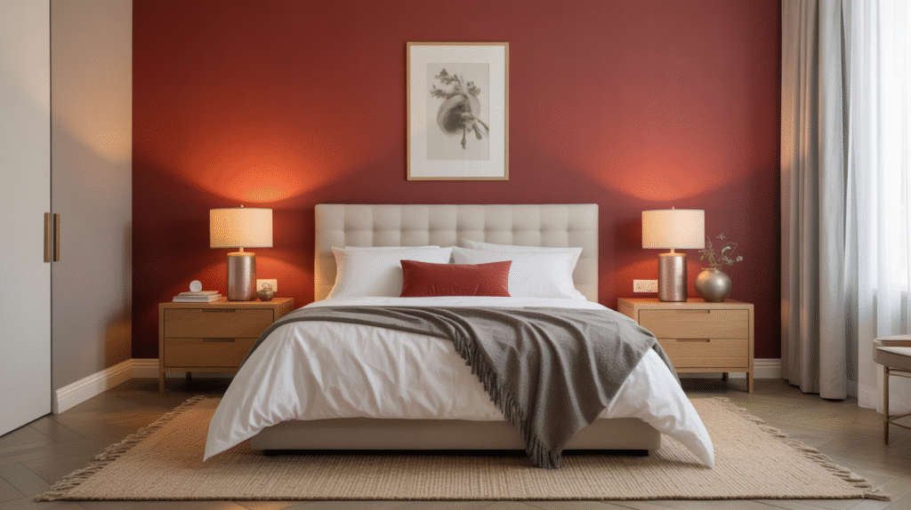 Bold Red Accent Wall
