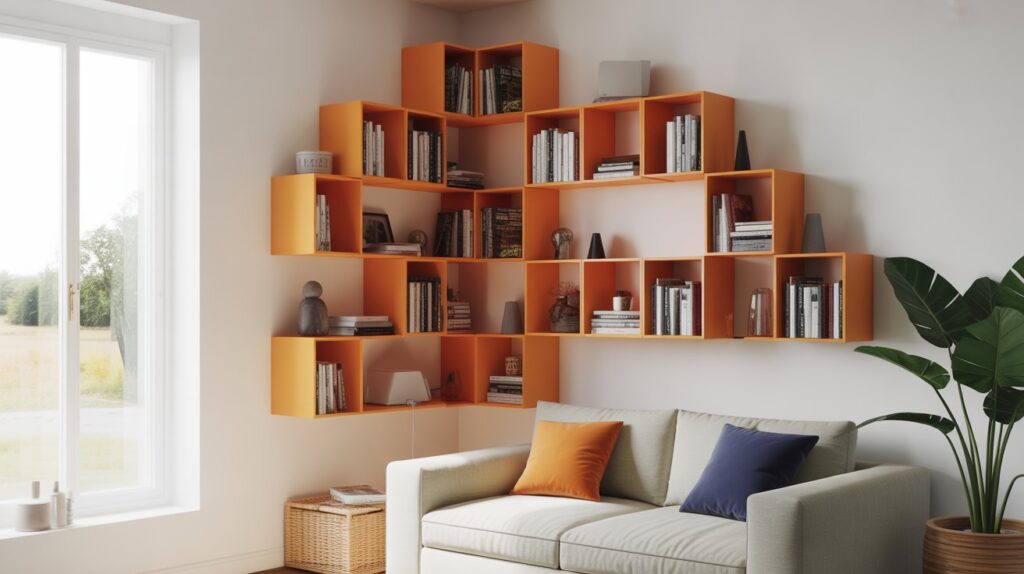 Corner Floating Cube Shelves