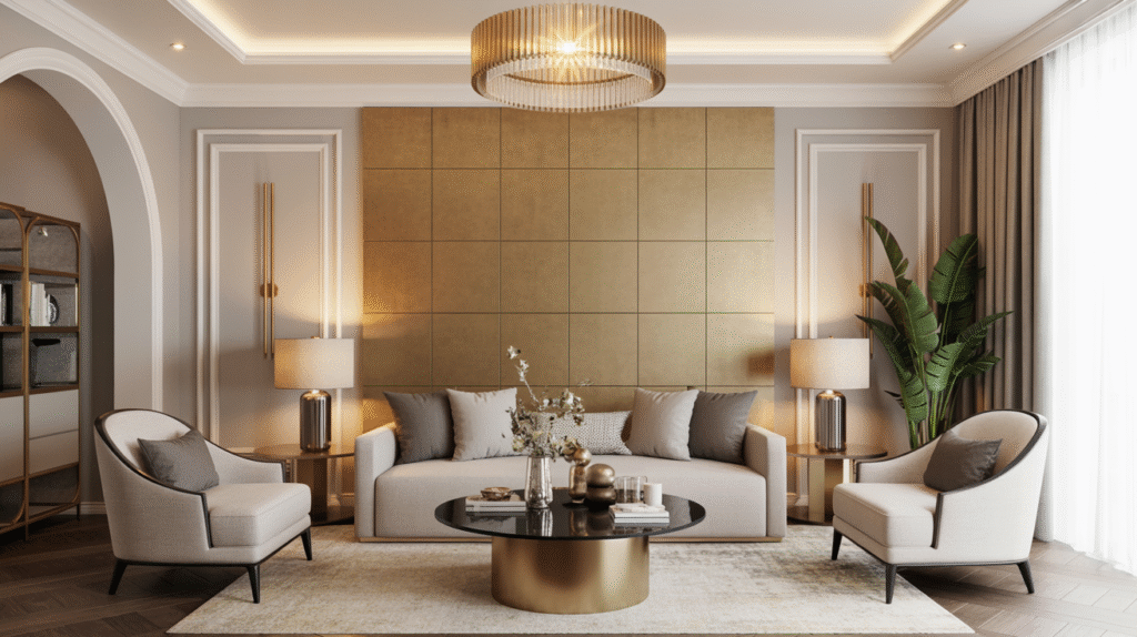 Gold Panel Accent Wall