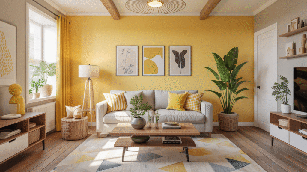 Sunny Yellow Accent Wall
