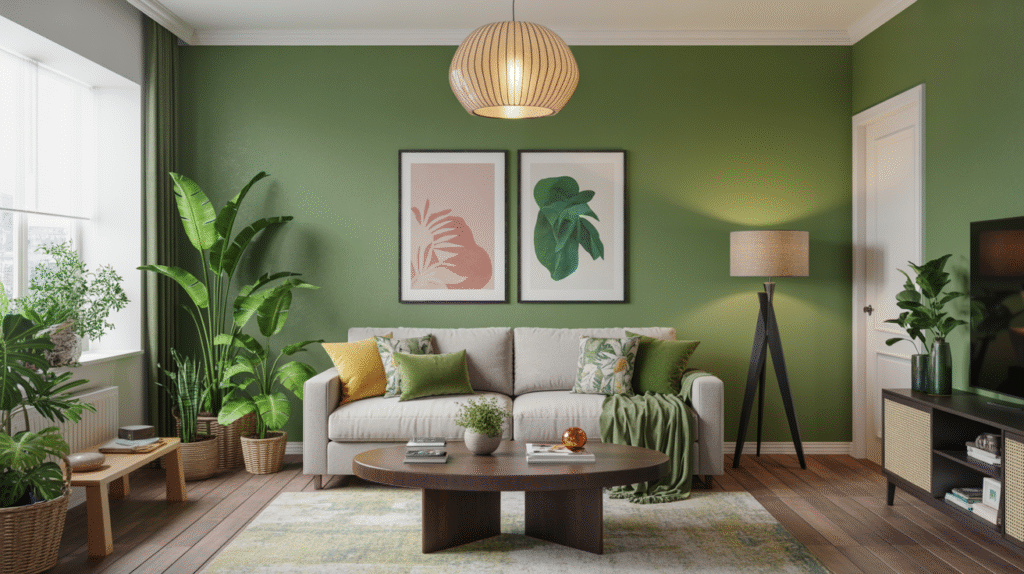 Vibrant Green Accent Wall