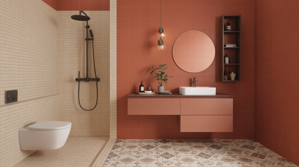 Warmth from Terracotta and Floral Tiles