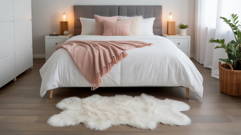 Create Comfort with a White Fur Rug