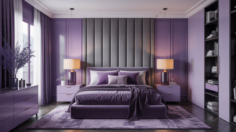 18 Gorgeous Purple and Gray Bedrooms That Exude Sophistication