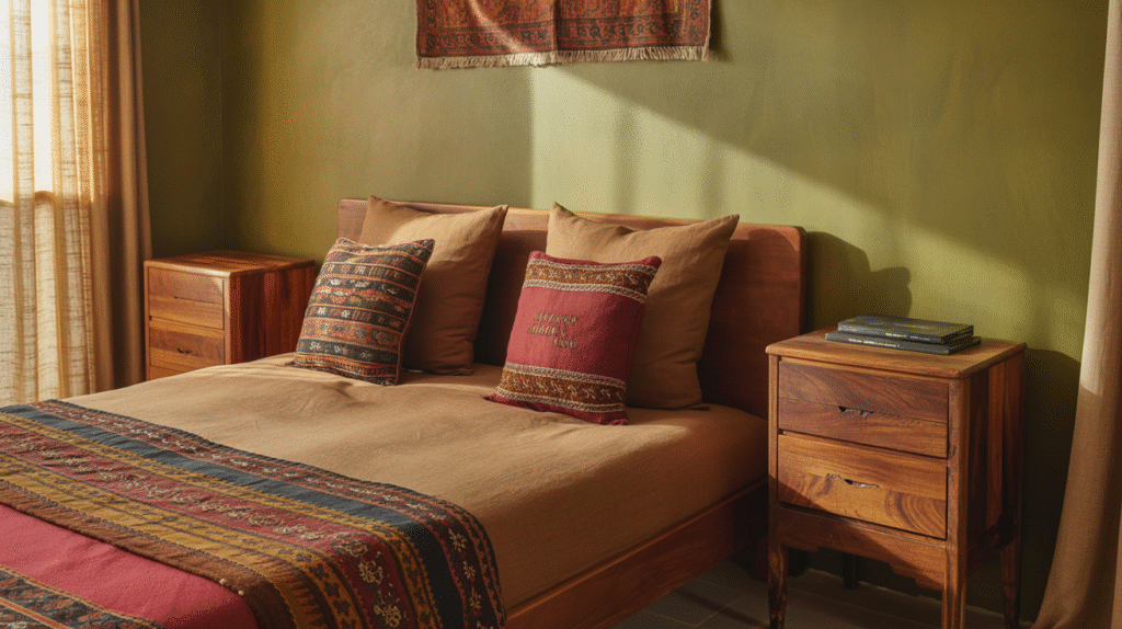 Mehndi Greens and Worn Wood