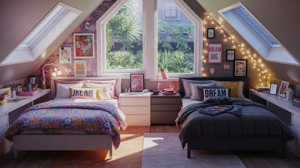 Shared Teen Attic Room