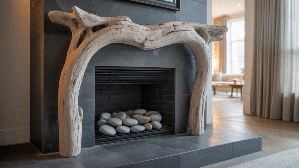 Stone Tile & Driftwood Charm