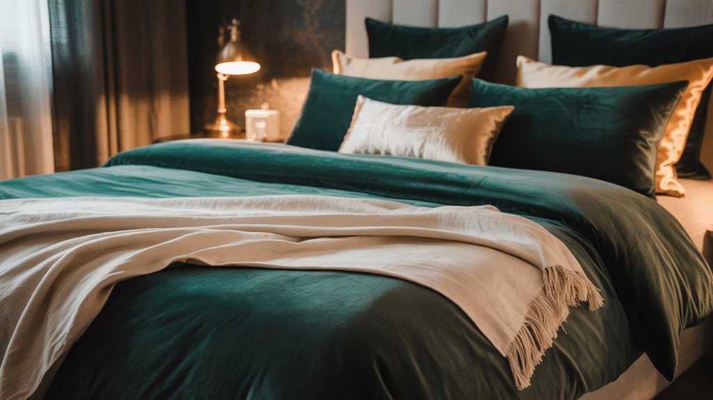 Layer Luxurious Bedding in Contrasting Textures
