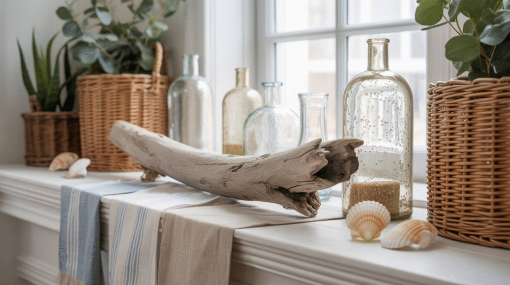 Breezy Seaside Artwork and Layered Touches Complete the Coastal Vibe