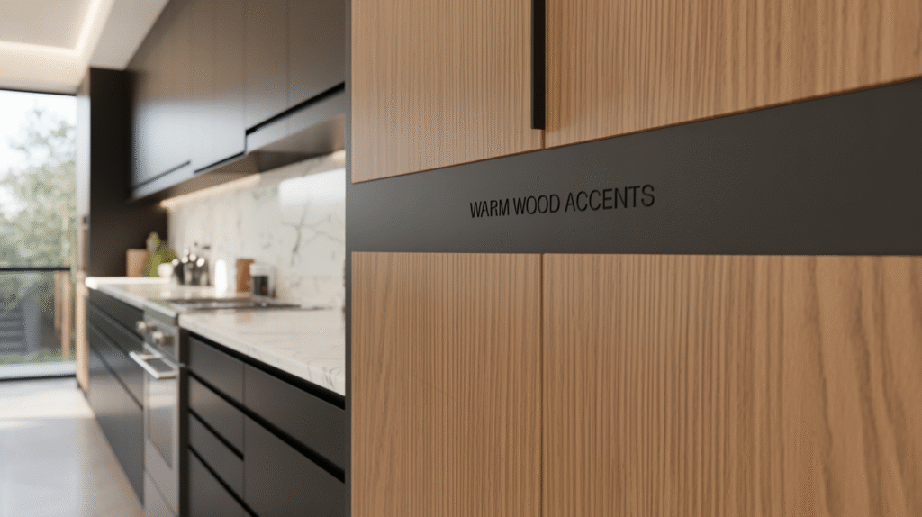 Warm Wood Accents Paired with Lacquer Finishes