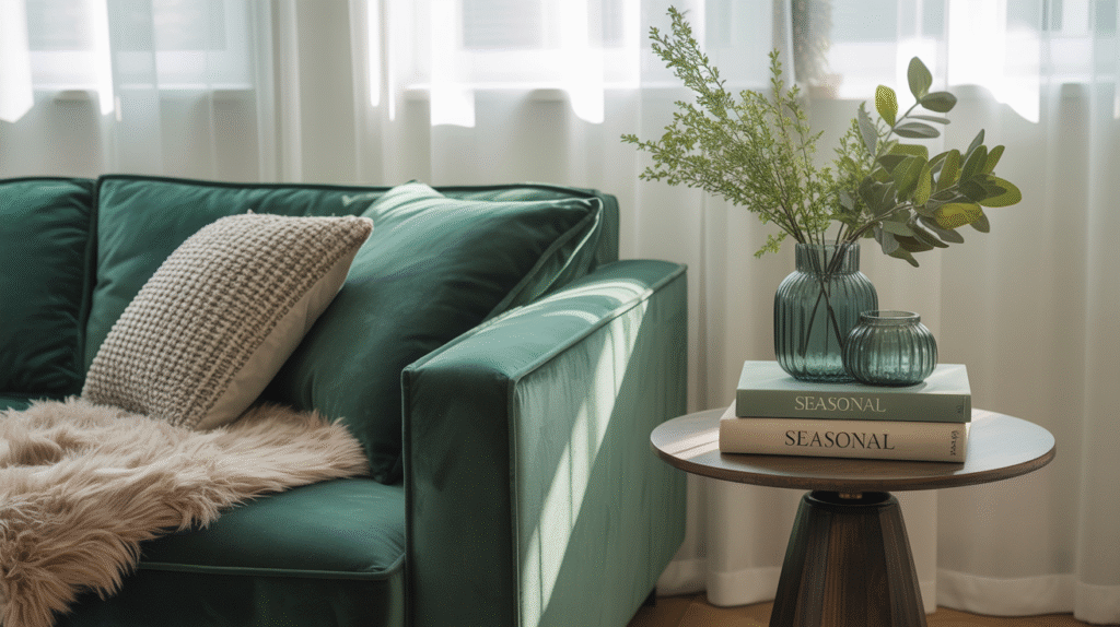 Accent with Seasonal Green Layers for Easy Updates