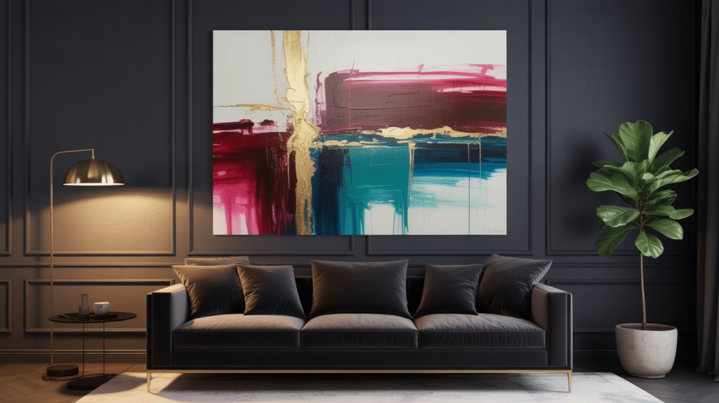 Incorporate Statement Artwork on Moody Walls