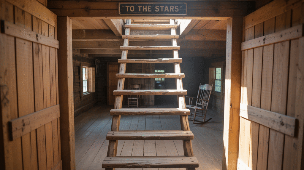 Wooden Ladder for a Rustic and Traditional Touch