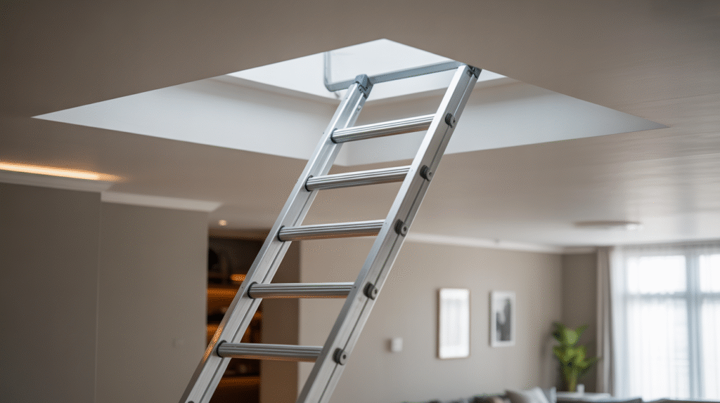 Telescopic Aluminum Ladder That Stores Away with Ease