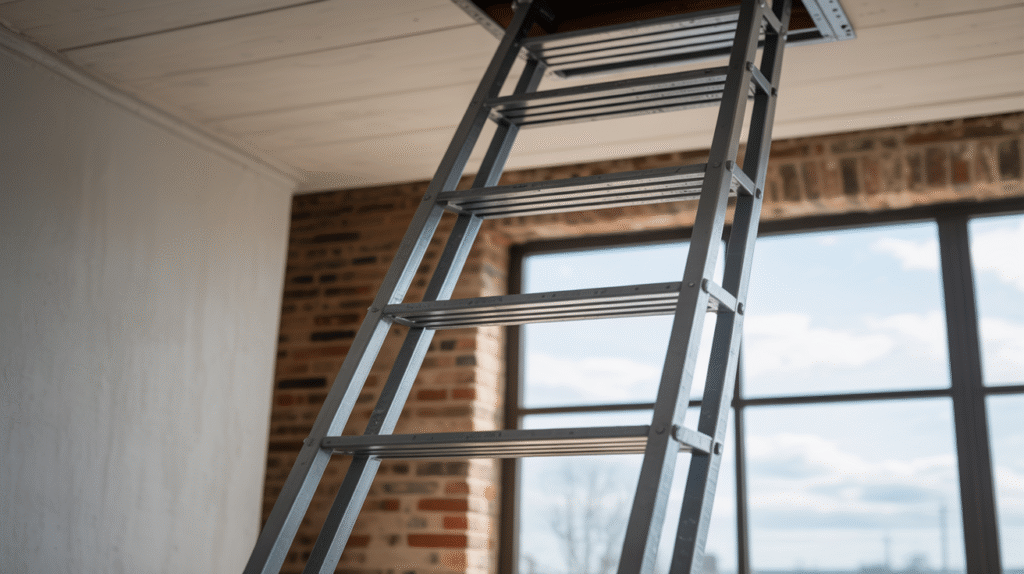 Metal Step Ladder for Minimalist or Industrial Interiors