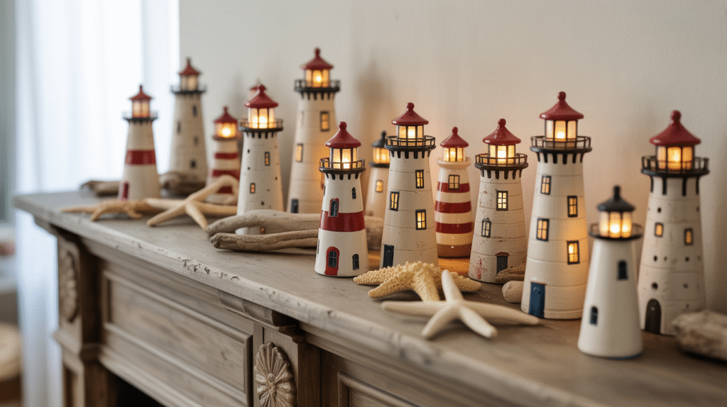 Mini Lighthouses Add Quirky, Collected Coastal Details