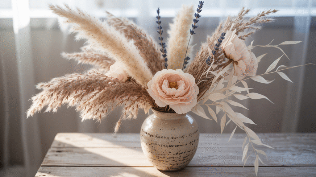Dried Flowers and Pampas Grass for Softness